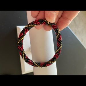 Hand beaded glass bracelet